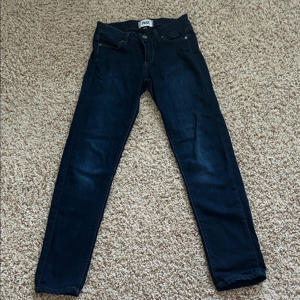 PAIGE Women's Dark Blue Skinny Jeans